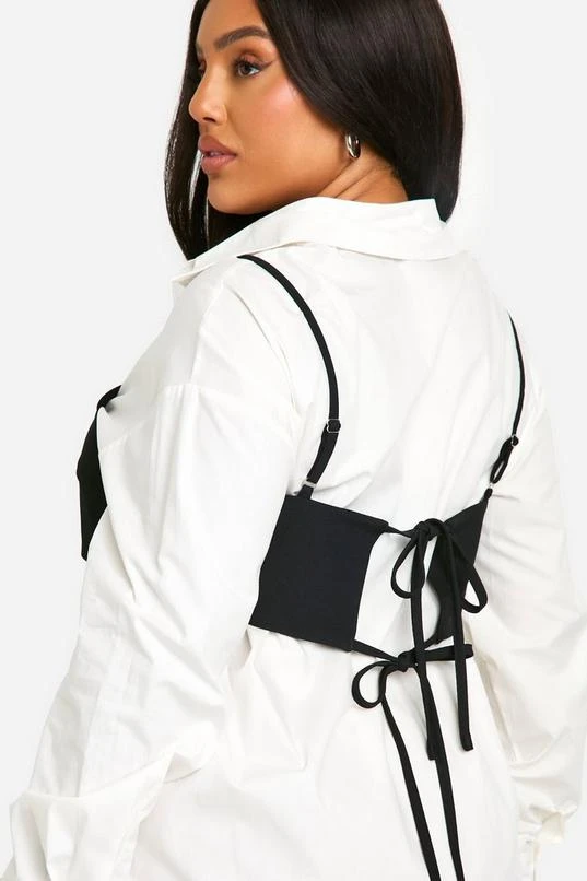 BOOHOO Plus Corset Detail Shirt Dress 4 BOOHOO Plus Corset Detail Shirt Dress - Image 4
