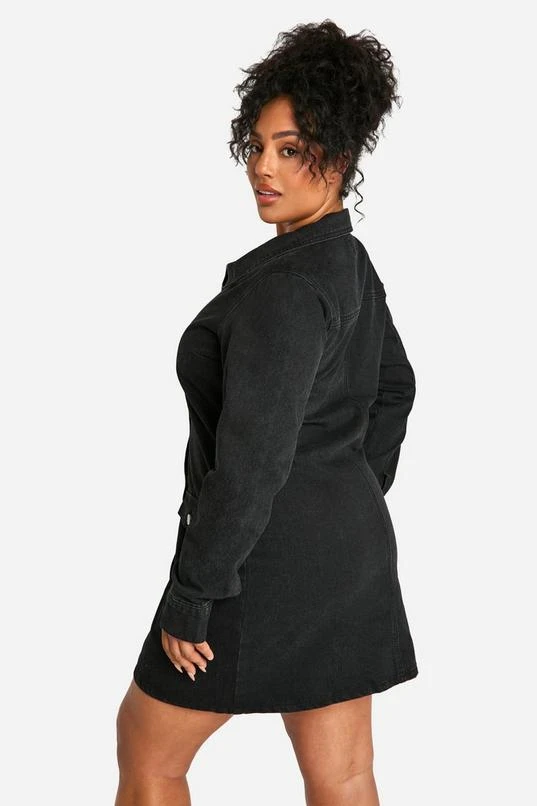 BOOHOO PLUS DENIM SHIFT DRESS 2 BOOHOO PLUS DENIM SHIFT DRESS - Image 2