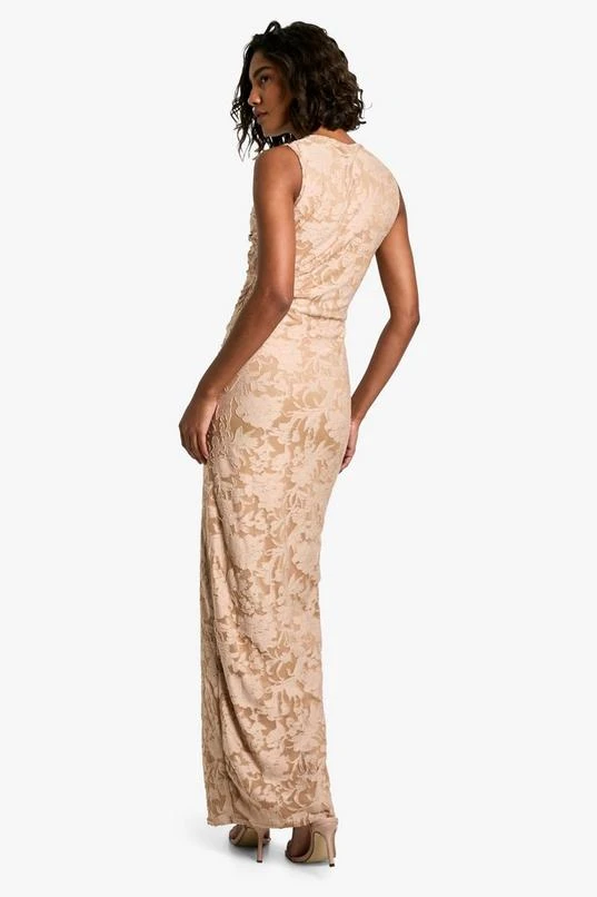 BOOHOO Tall Burnout Floral Tie Twist Maxi Dress 2 BOOHOO Tall Burnout Floral Tie Twist Maxi Dress - Image 2