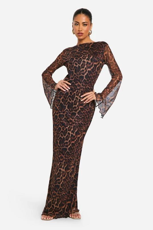 BOOHOO Leopard Scoop Back Maxi Dress 3 BOOHOO Leopard Scoop Back Maxi Dress - Image 3