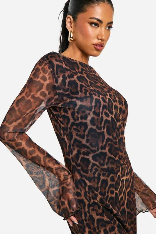 BOOHOO Leopard Scoop Back Maxi Dress 4 BOOHOO Leopard Scoop Back Maxi Dress - Image 4