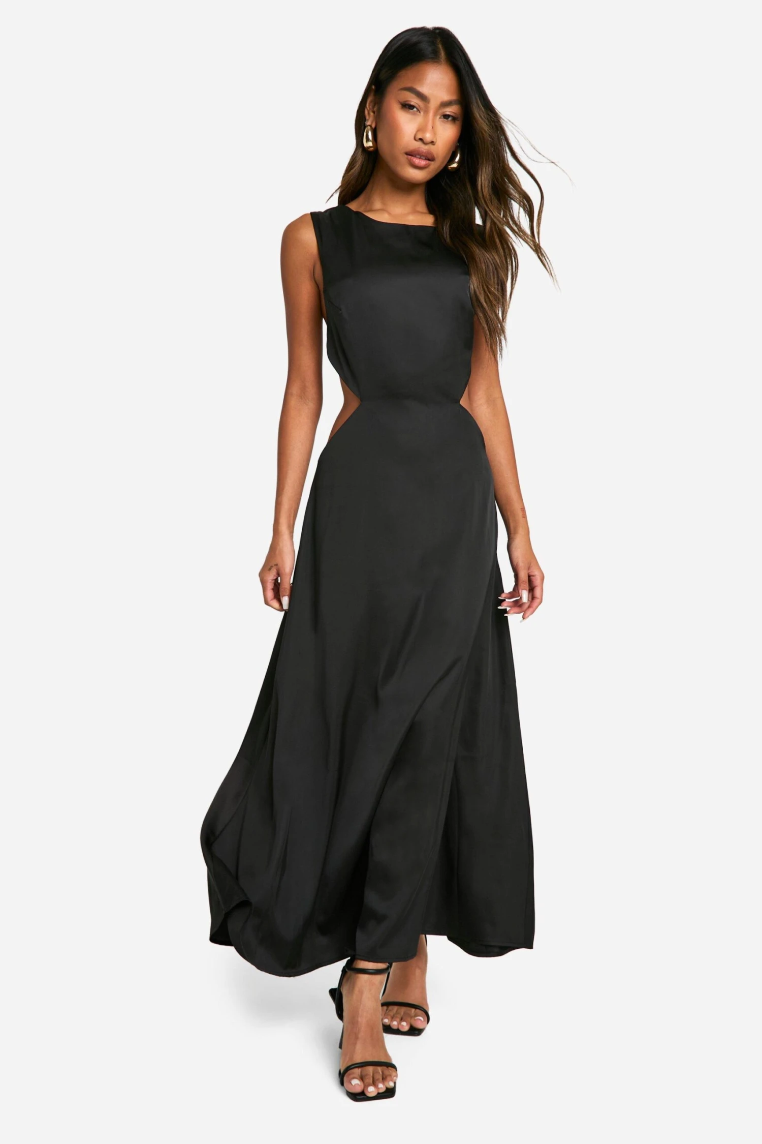 BOOHOO Satin Cut Out Midaxi Dress 5 BOOHOO Satin Cut Out Midaxi Dress - Image 5