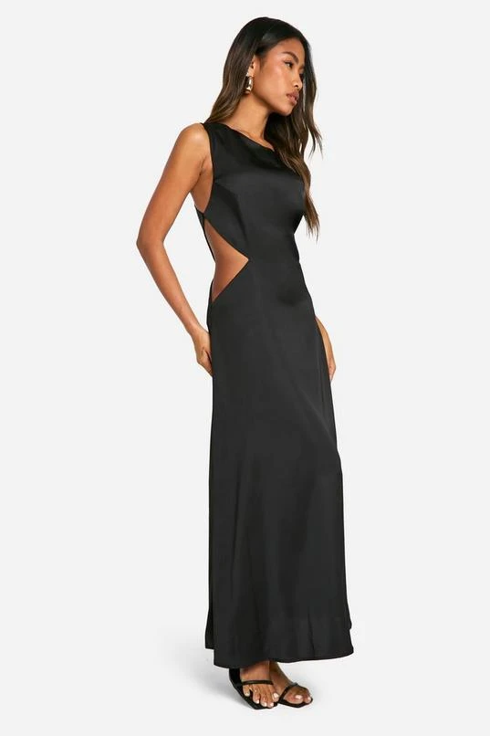 BOOHOO Satin Cut Out Midaxi Dress 3 BOOHOO Satin Cut Out Midaxi Dress - Image 3