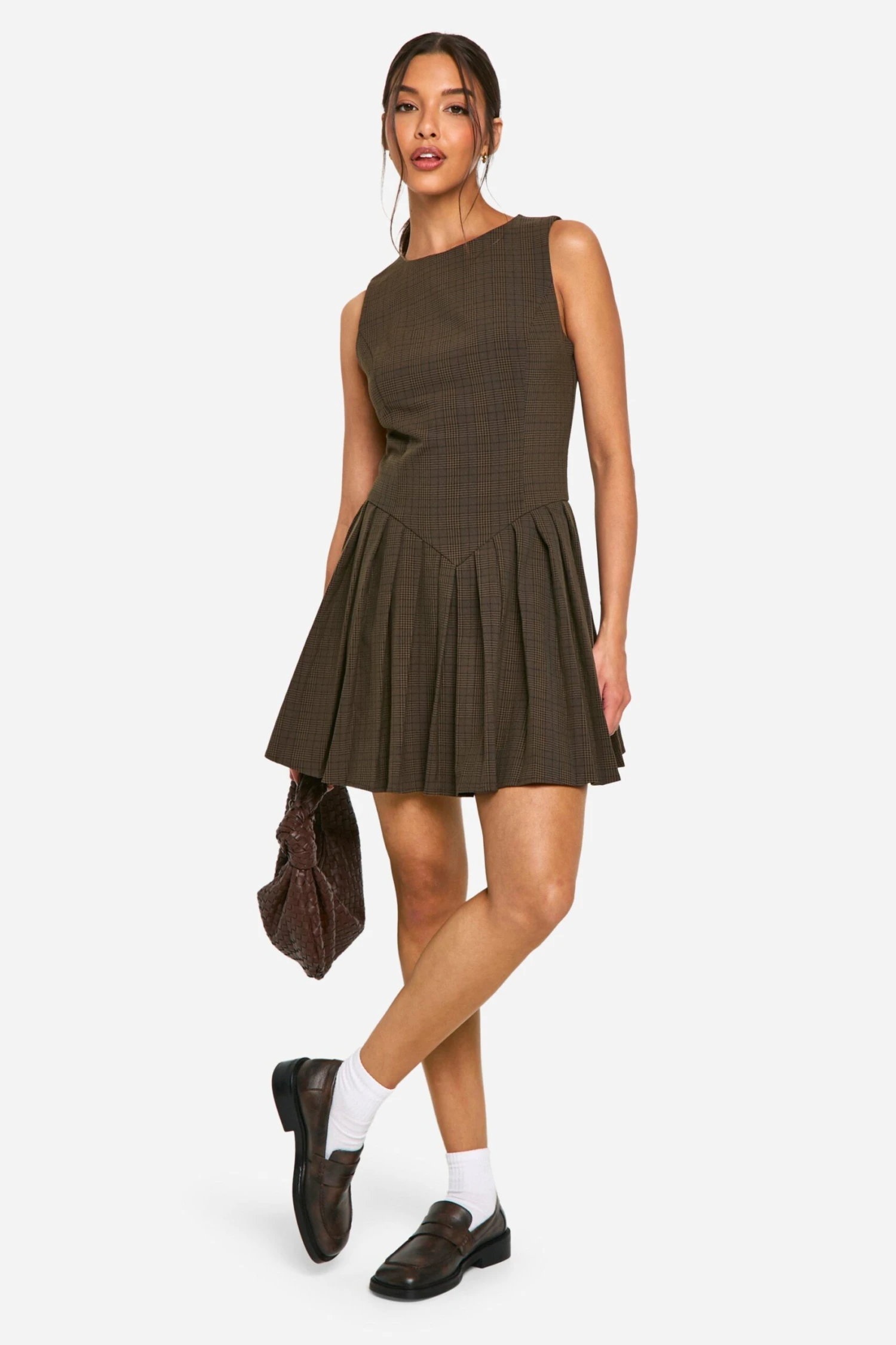 BOOHOO Check Pleated Tailored Dress 5 BOOHOO Check Pleated Tailored Dress - Image 5