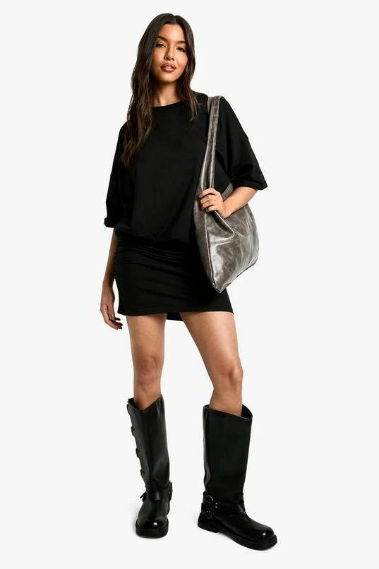 BOOHOO Ruched T-shirt Mini Dress 3 BOOHOO Ruched T-shirt Mini Dress - Image 3