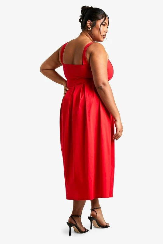 BOOHOO Plus Bengaline Corset Skater Midi Dress 2 BOOHOO Plus Bengaline Corset Skater Midi Dress - Image 2