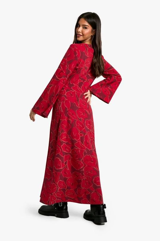 BOOHOO Floral Flare Sleeve Maxi Dress 2 BOOHOO Floral Flare Sleeve Maxi Dress - Image 2