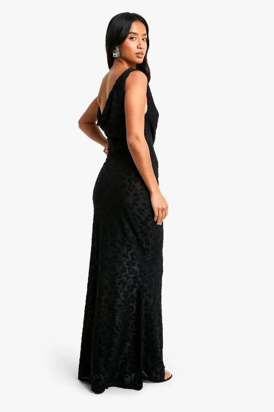 BOOHOO Petite Leopard Flock Cowl Slip Dress 2 BOOHOO Petite Leopard Flock Cowl Slip Dress - Image 2