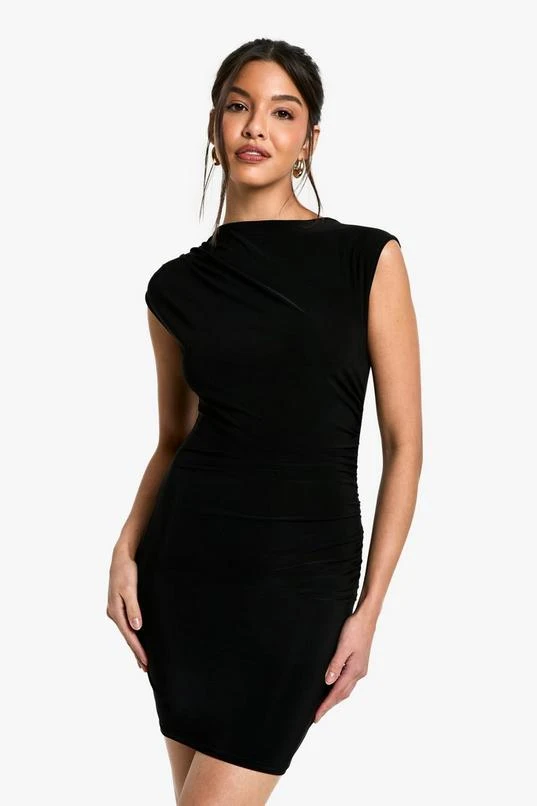 BOOHOO Ruched Side Sleeveless Mini Dress 1 BOOHOO Ruched Side Sleeveless Mini Dress