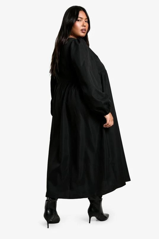 BOOHOO Plus Woven Tie Front Midi Smock Dress 2 BOOHOO Plus Woven Tie Front Midi Smock Dress - Image 2