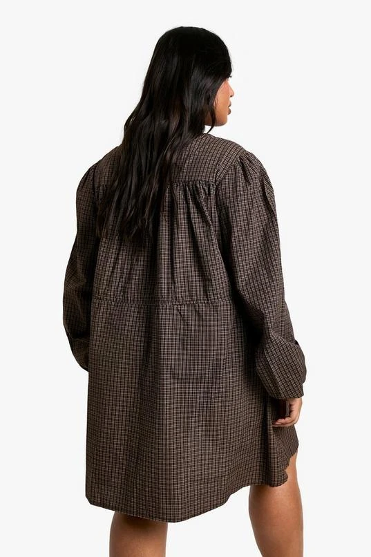 BOOHOO Plus Check Tie Front Smock Dress 2 BOOHOO Plus Check Tie Front Smock Dress - Image 2