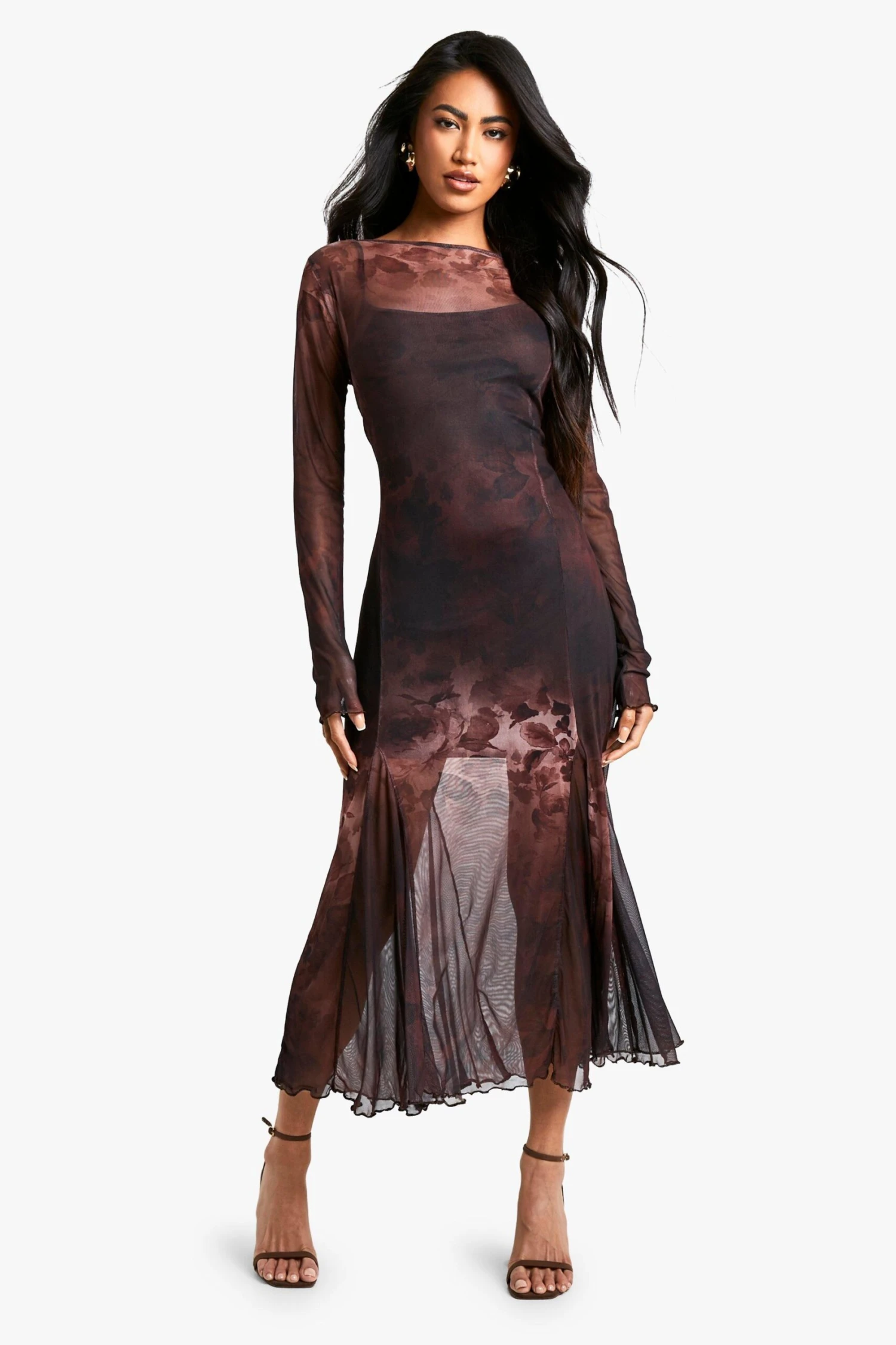 BOOHOO Floral Godet Hem Maxi Dress 5 BOOHOO Floral Godet Hem Maxi Dress - Image 5