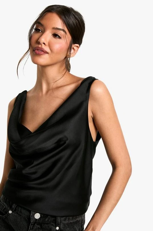 BOOHOO Cowl Neck Satin Cami 1 BOOHOO Cowl Neck Satin Cami