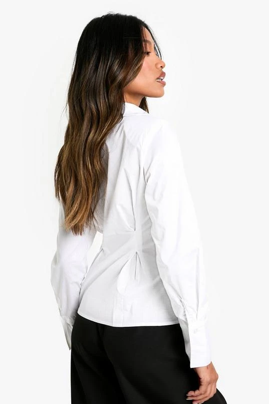 BOOHOO Cinched Corset Waist Cotton Shirt 2 BOOHOO Cinched Corset Waist Cotton Shirt - Image 2