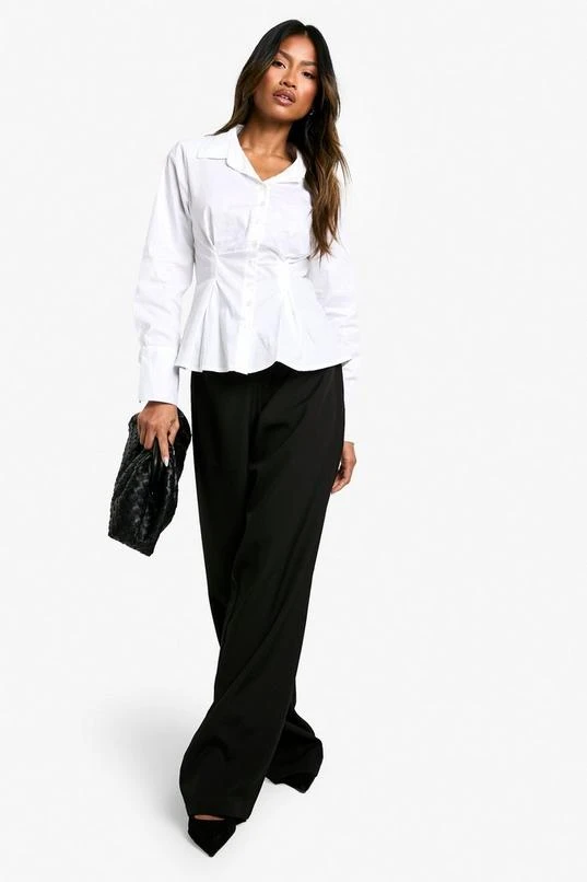 BOOHOO Cinched Corset Waist Cotton Shirt 3 BOOHOO Cinched Corset Waist Cotton Shirt - Image 3
