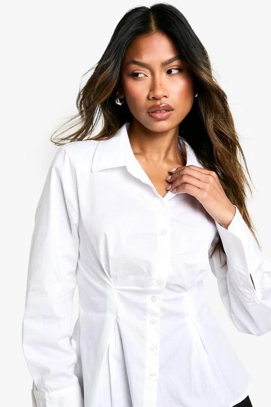 BOOHOO Cinched Corset Waist Cotton Shirt 4 BOOHOO Cinched Corset Waist Cotton Shirt - Image 4