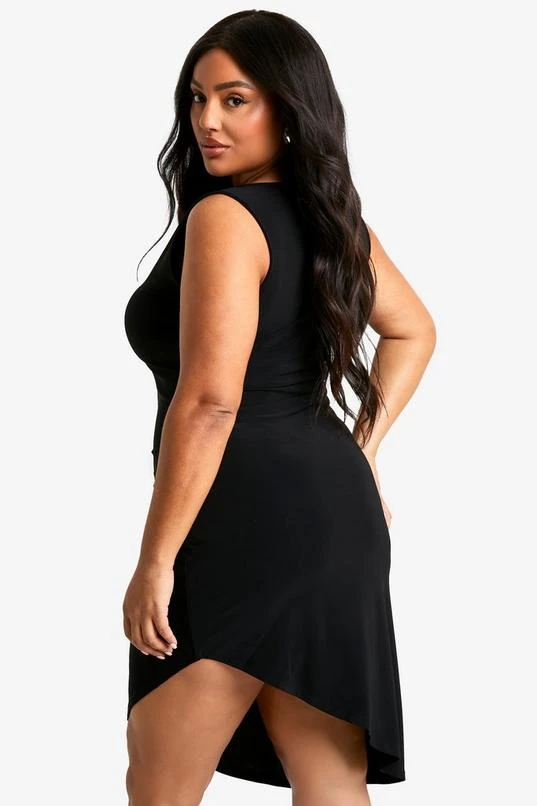 BOOHOO Plus Racer Asymmetric Hem Midi Dress 2 BOOHOO Plus Racer Asymmetric Hem Midi Dress - Image 2