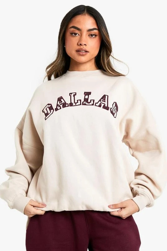 BOOHOO Cow Print Dallas Applique Sweatshirt 3 BOOHOO Cow Print Dallas Applique Sweatshirt - Image 3