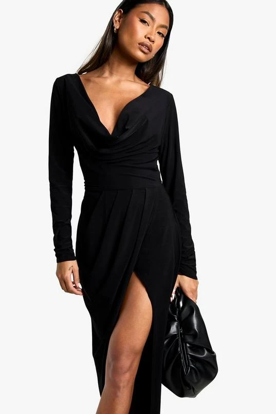 BOOHOO Long Sleeve Wrap Maxi Dress 4 BOOHOO Long Sleeve Wrap Maxi Dress - Image 4