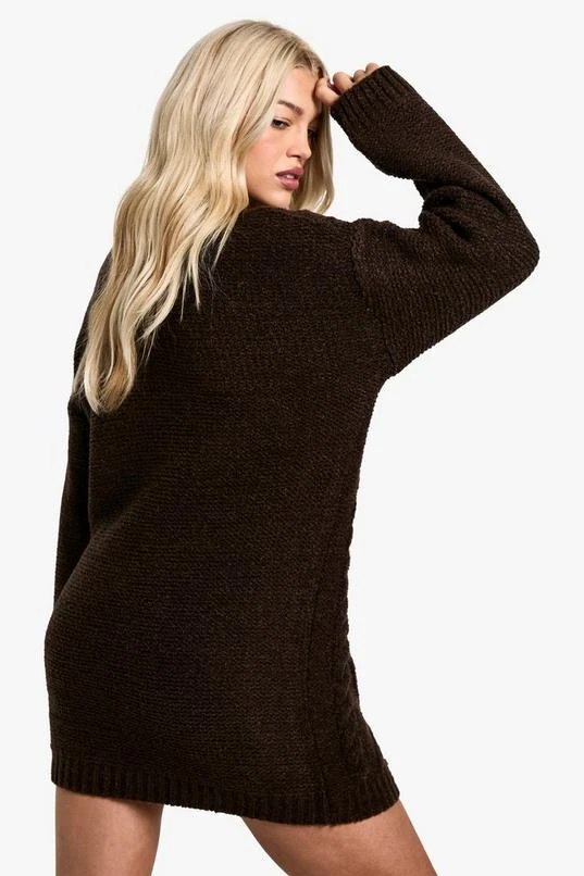 BOOHOO Crew Neck Cable Sweater Dress 2 BOOHOO Crew Neck Cable Sweater Dress - Image 2