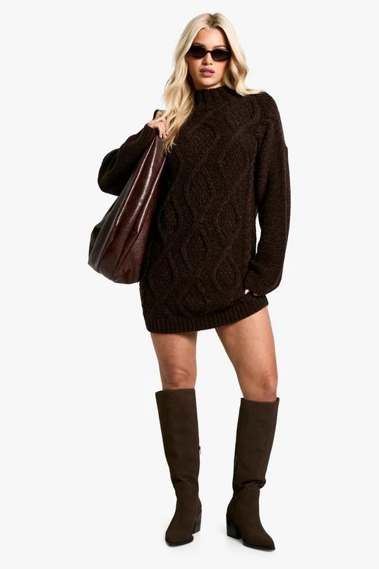 BOOHOO Crew Neck Cable Sweater Dress 3 BOOHOO Crew Neck Cable Sweater Dress - Image 3