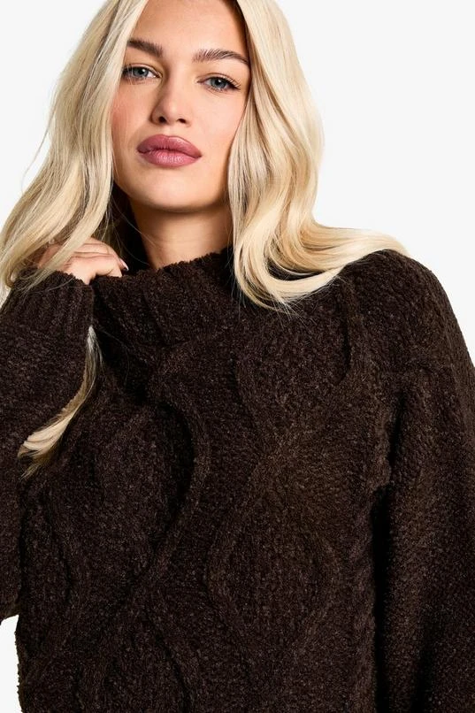 BOOHOO Crew Neck Cable Sweater Dress 4 BOOHOO Crew Neck Cable Sweater Dress - Image 4