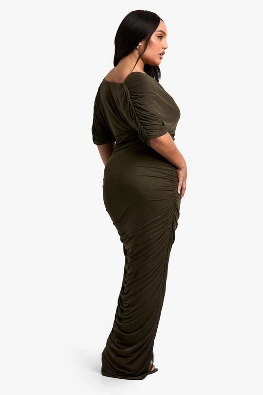 BOOHOO Plus Cowl Neck Ruched Midaxi Dress 2 BOOHOO Plus Cowl Neck Ruched Midaxi Dress - Image 2