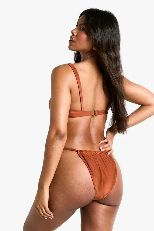 BOOHOO Resin Stone Trim Underwired Bikini Top & Tanga Bikini Bottoms Set 2 BOOHOO Resin Stone Trim Underwired Bikini Top & Tanga Bikini Bottoms Set - Image 2