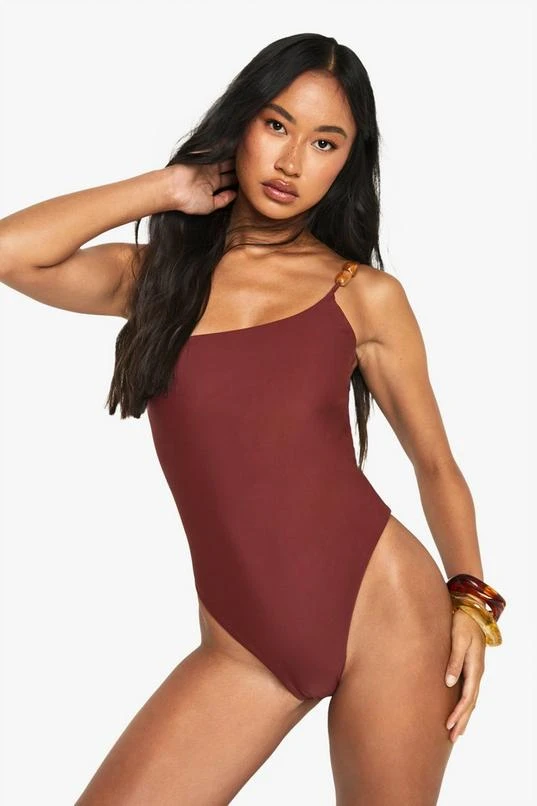 BOOHOO Resin Stone One Shoulder Swimsuit 3 BOOHOO Resin Stone One Shoulder Swimsuit - Image 3