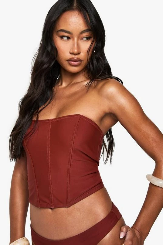 BOOHOO Premium Corset Detail Tankini Bikini Top 4 BOOHOO Premium Corset Detail Tankini Bikini Top - Image 4