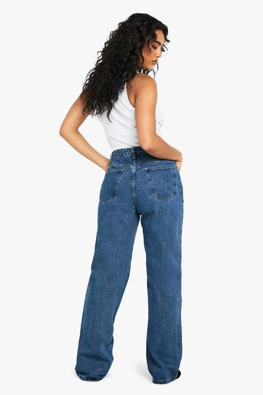 BOOHOO Side Stripe Detail Straight Leg Denim Jeans 2 BOOHOO Side Stripe Detail Straight Leg Denim Jeans - Image 2