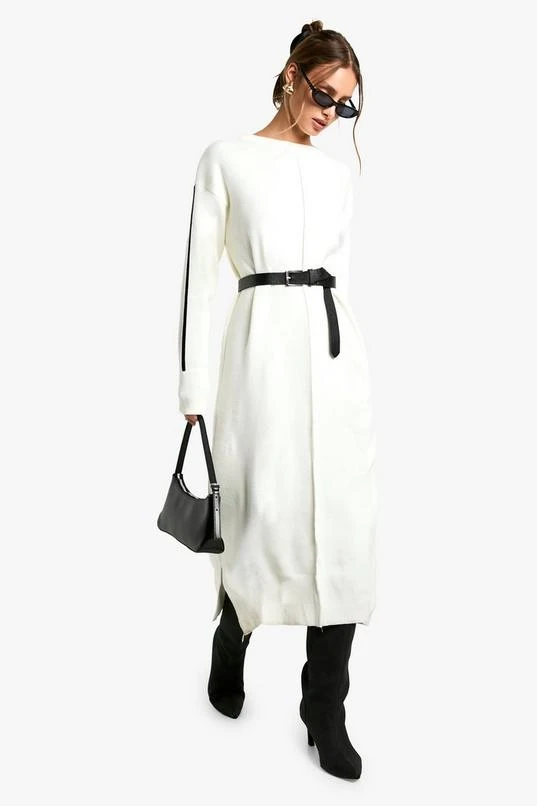 BOOHOO Side Stripe Knitted Dress 1 BOOHOO Side Stripe Knitted Dress