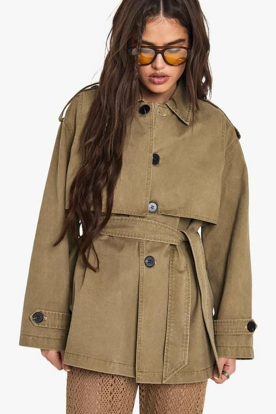BOOHOO Belted Short Trench Coat 1 BOOHOO Belted Short Trench Coat