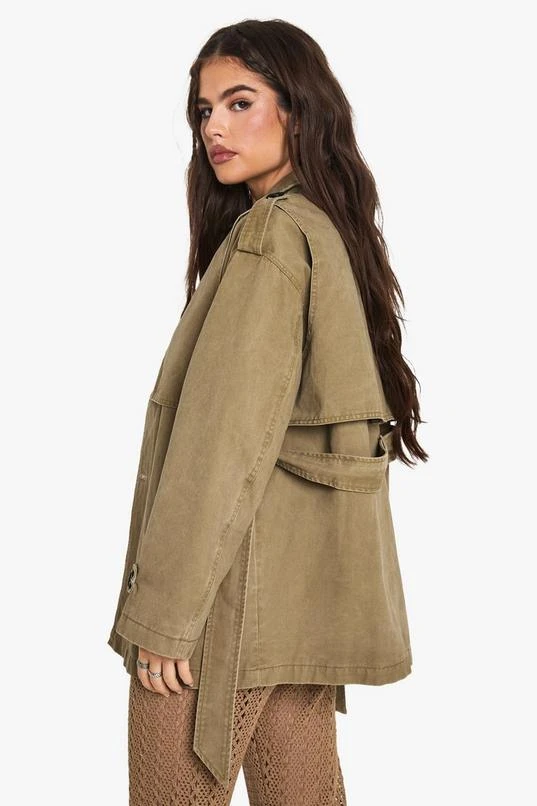 BOOHOO Belted Short Trench Coat 2 BOOHOO Belted Short Trench Coat - Image 2