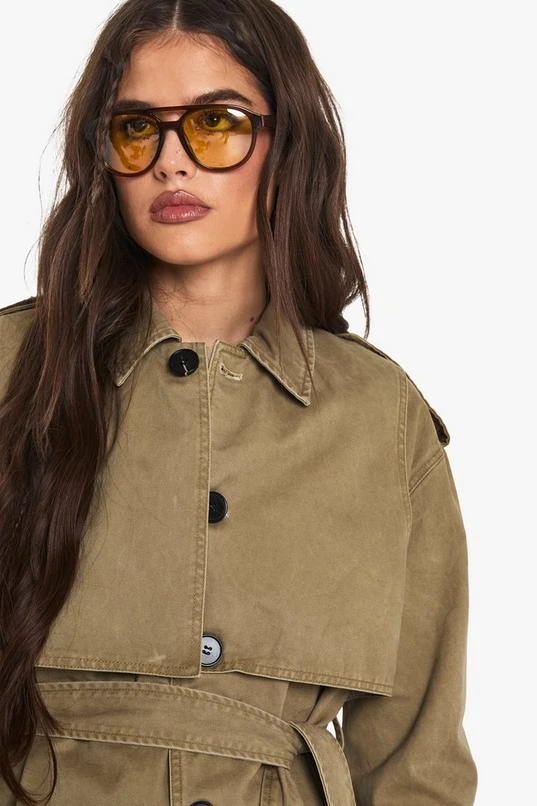 BOOHOO Belted Short Trench Coat 4 BOOHOO Belted Short Trench Coat - Image 4