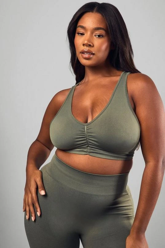 BOOHOO Plus Premium Sculpt Seamless Ruched Front Sports Bra 3 BOOHOO Plus Premium Sculpt Seamless Ruched Front Sports Bra - Image 3