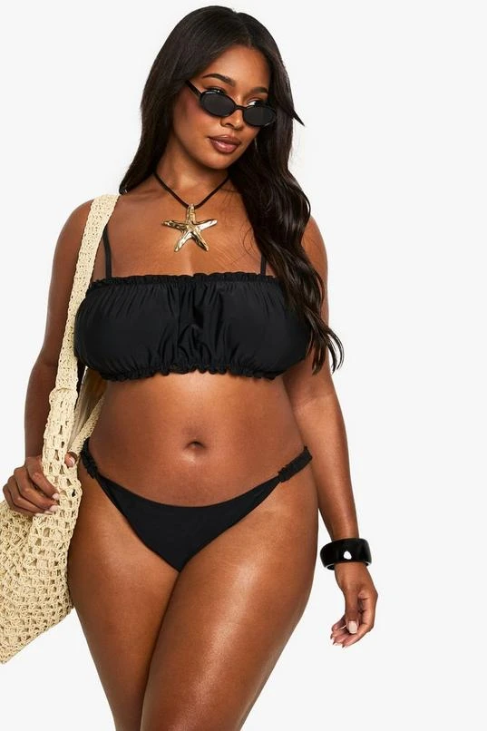 BOOHOO PLUS RUFFLE BIKINI SET 1 BOOHOO PLUS RUFFLE BIKINI SET