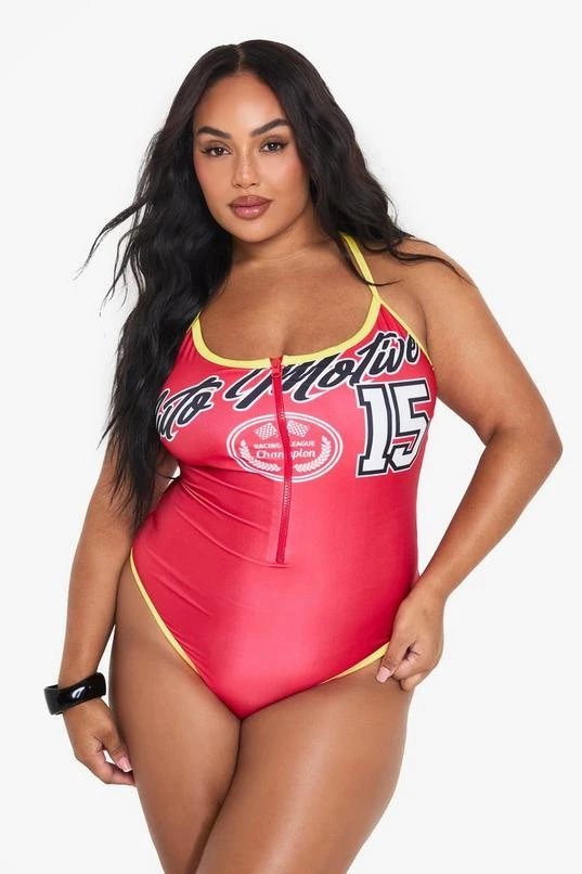 BOOHOO PLUS GRAPHIC STRAPPY SWIMSUIT 3 BOOHOO PLUS GRAPHIC STRAPPY SWIMSUIT - Image 3