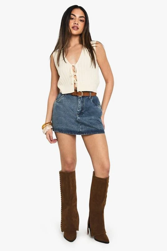 BOOHOO Knitted Tie Detail Waistcoat 3 BOOHOO Knitted Tie Detail Waistcoat - Image 3