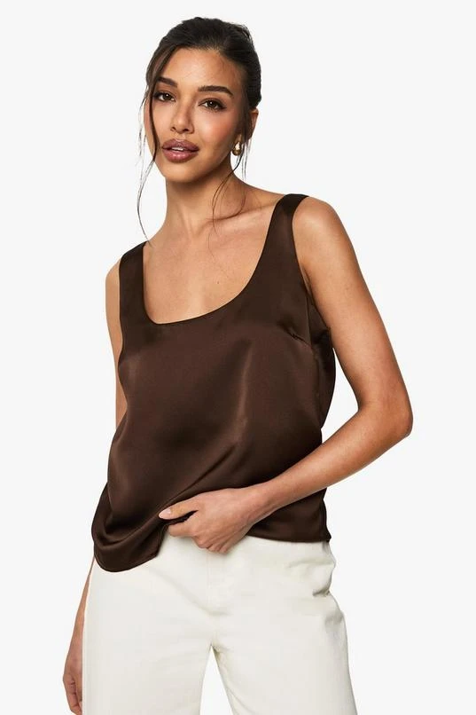 BOOHOO Basic Satin Scoop Neck Cami 1 BOOHOO Basic Satin Scoop Neck Cami