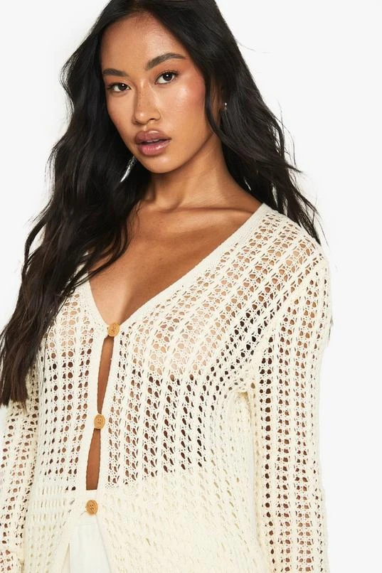 BOOHOO Crochet Maxi Cardigan 4 BOOHOO Crochet Maxi Cardigan - Image 4