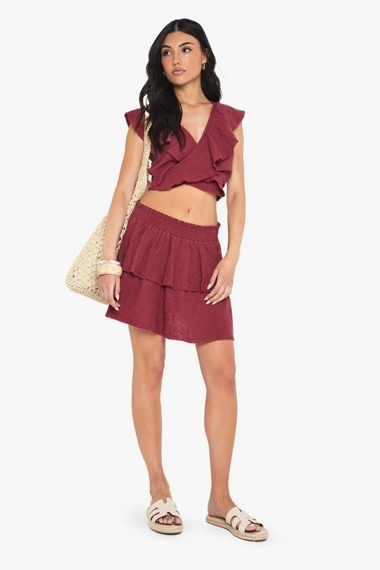 BOOHOO Cheesecloth Double Layer Ruffle Rara Mini Skirt 3 BOOHOO Cheesecloth Double Layer Ruffle Rara Mini Skirt - Image 3