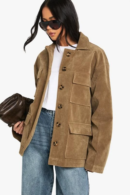 BOOHOO Suede Oversized Jacket 1 BOOHOO Suede Oversized Jacket