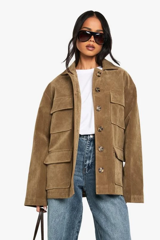 BOOHOO Suede Oversized Jacket 3 BOOHOO Suede Oversized Jacket - Image 3