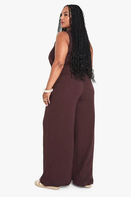 BOOHOO Plus Cheesecloth Elasticated Waist Trousers 2 BOOHOO Plus Cheesecloth Elasticated Waist Trousers - Image 2