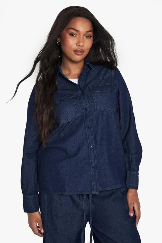 BOOHOO Plus Denim Western Shirt 4 BOOHOO Plus Denim Western Shirt - Image 4