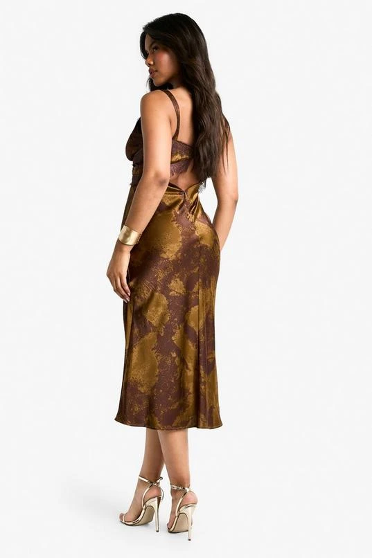 BOOHOO Blur Print Lace Trim Maxi Dress 2 BOOHOO Blur Print Lace Trim Maxi Dress - Image 2