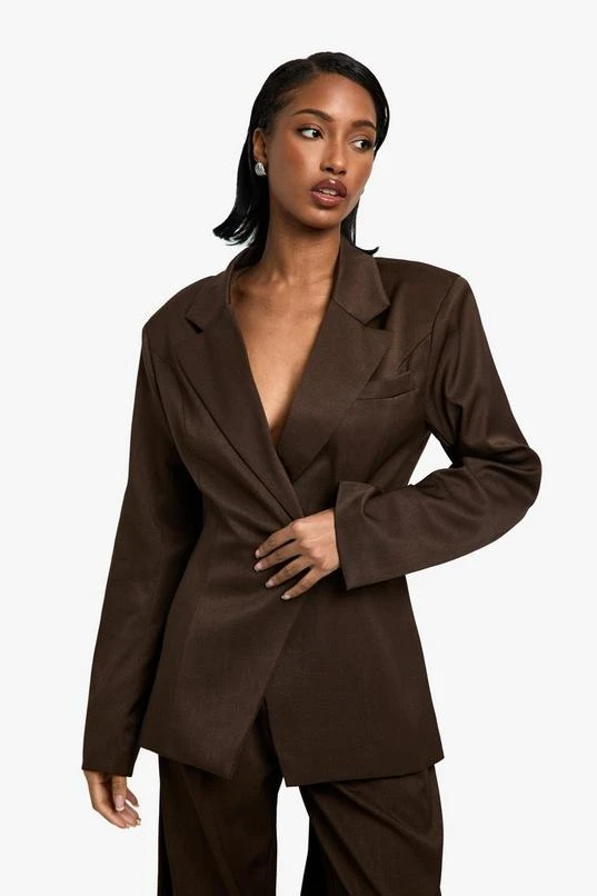 BOOHOO Woven Tailored Cinched Blazer 1 BOOHOO Woven Tailored Cinched Blazer