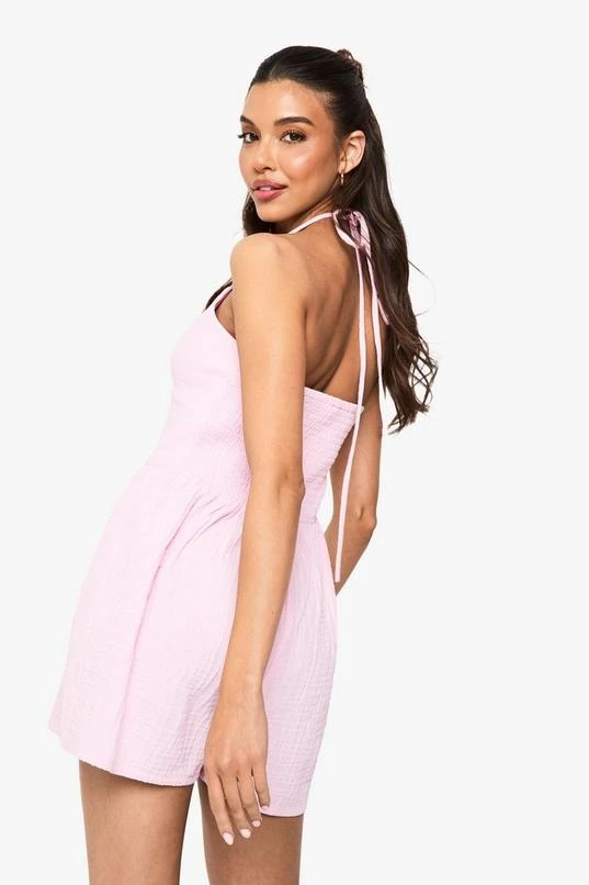 BOOHOO Textured Cheesecloth Flippy Playsuit 2 BOOHOO Textured Cheesecloth Flippy Playsuit - Image 2