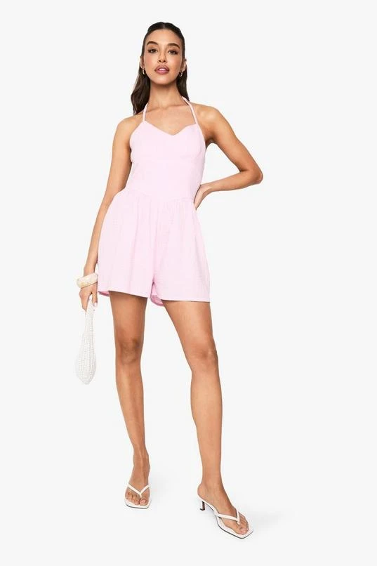 BOOHOO Textured Cheesecloth Flippy Playsuit 3 BOOHOO Textured Cheesecloth Flippy Playsuit - Image 3
